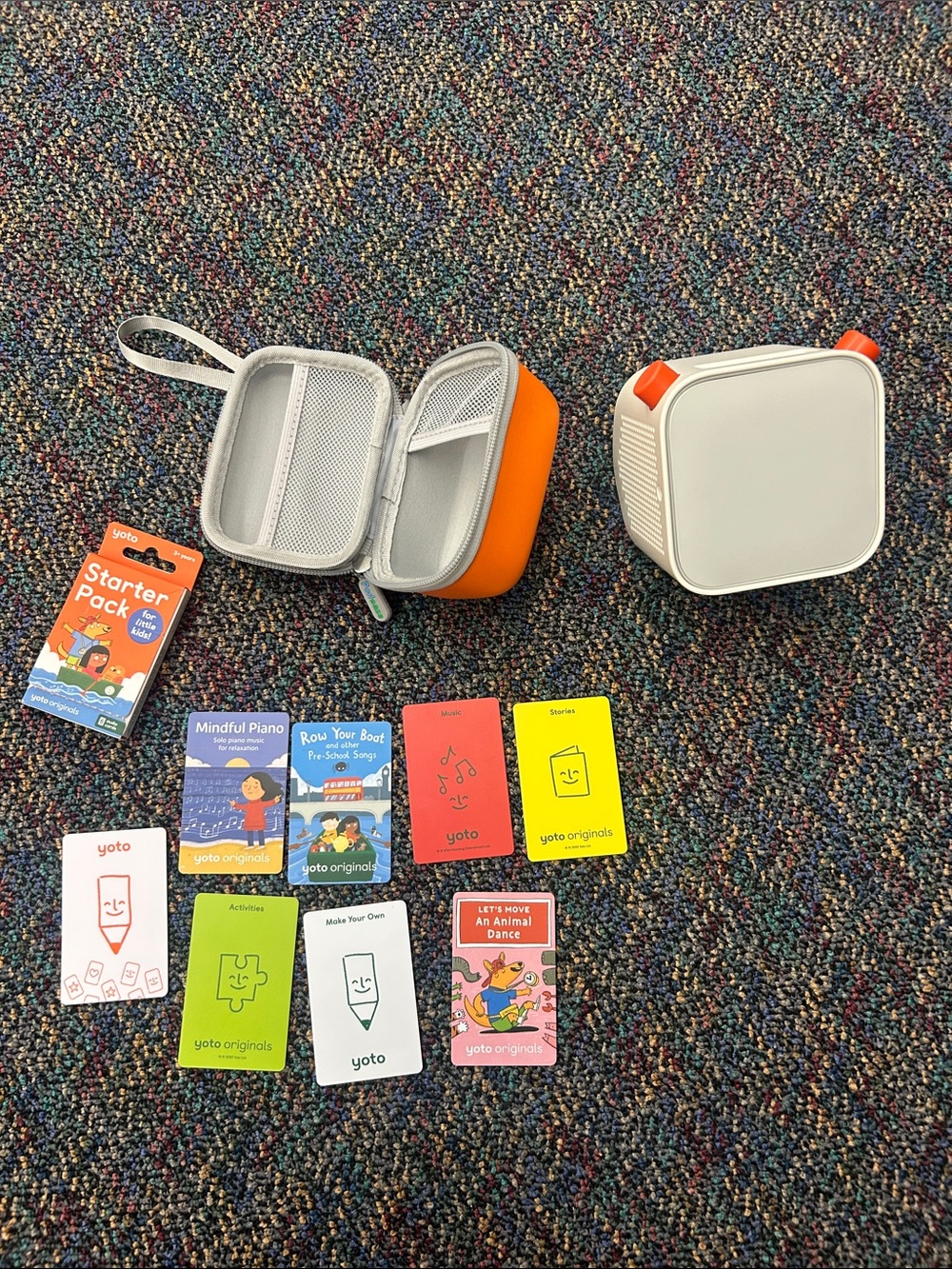Yoto Kids Audio Player with Orange Carry Case and Story Cards